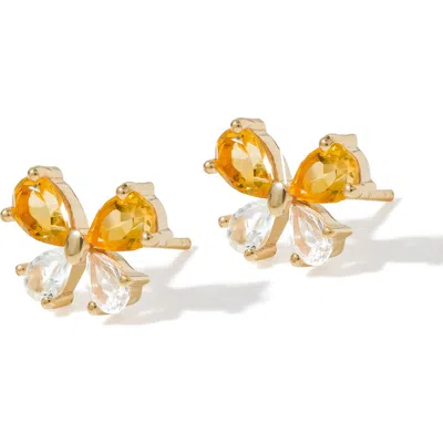Ys Gems Goldtone Stud Earrings In Yellow