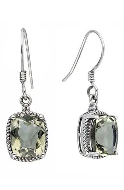 Ys Gems Green Amethyst Drop Earrings