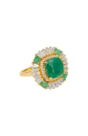 Ys Gems Green Beryl Cocktail Ring In Green