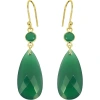 Ys Gems Green Onyx Drop Earrings In Green