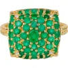 Ys Gems Green Onyx Pavé Cushion Cocktail Ring In Green