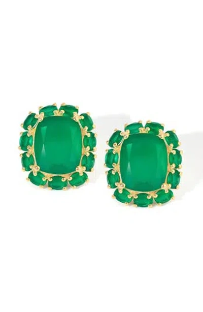 Ys Gems Green Onyx Stud Earrings