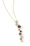 Ys Gems Iolite & Blue Topaz Pendant Necklace In Blue