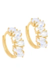 Ys Gems Lab Created Gemstone Huggie Hoop Earrings In Yellow