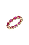 Ys Gems Lab-grown Ruby Eternity Ring In Pink