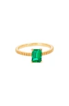 Ys Gems Lab-grown Zambian Emerald Ring In Green