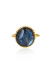 Ys Gems Labradorite Ring In Blue
