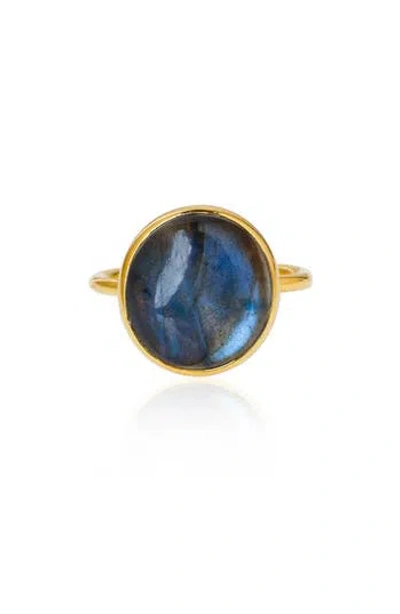 Ys Gems Labradorite Ring In Blue