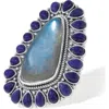 Ys Gems Labradorite Statement Ring In Blue