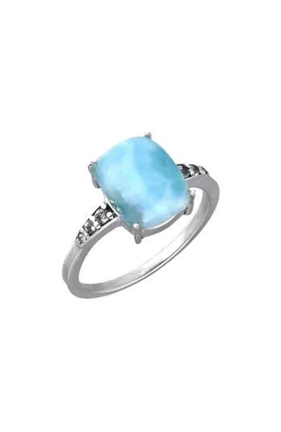 Ys Gems Larimar & White Topaz Ring In Blue