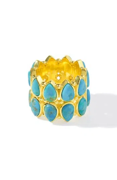 Ys Gems Layered Turquoise Ring In Blue