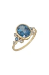 Ys Gems London Blue Topaz Ring In Blue