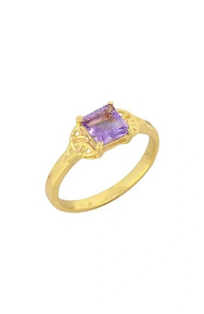 Ys Gems Love Knot Amethyst Ring In Purple