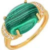 Ys Gems Malachite Ring In Green