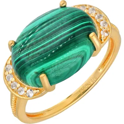 Ys Gems Malachite Ring In Green