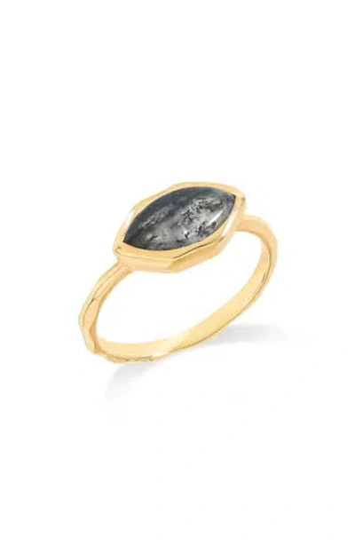 Ys Gems Marquis Stone Ring In Gold
