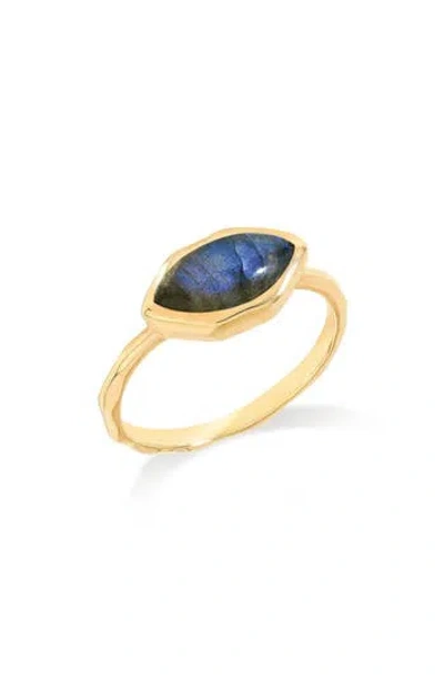 Ys Gems Marquis Stone Ring In Gold