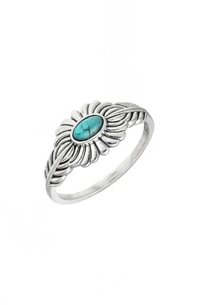 Ys Gems Mohave Turquoise Leaf Ring