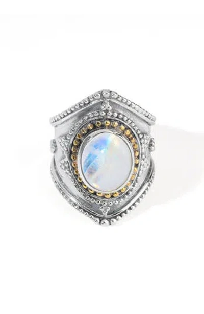 Ys Gems Moonstone Ring In Transparent