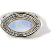 Ys Gems Moonstone Statement Ring In Blue
