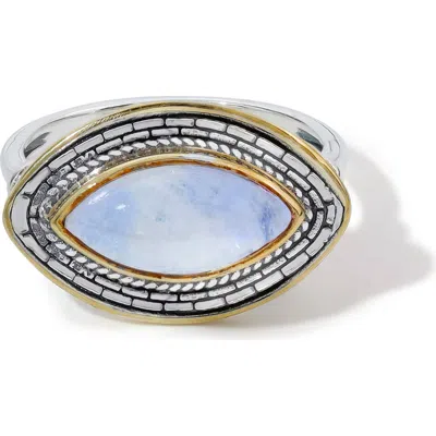Ys Gems Moonstone Statement Ring In Blue