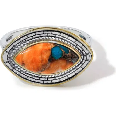 Ys Gems Moonstone Statement Ring In Orange