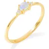 Ys Gems Opal & White Topaz Ring In Gold