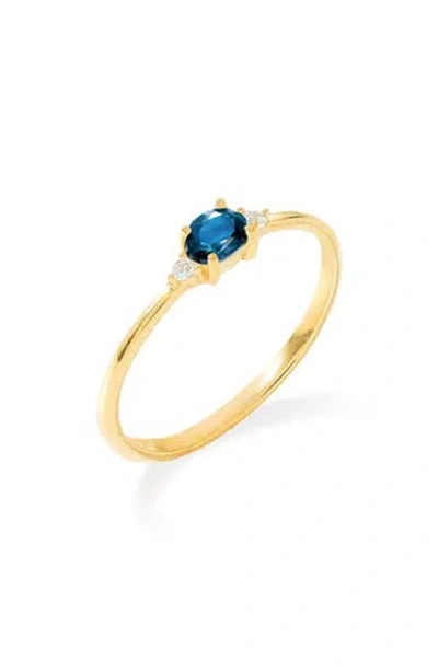 Ys Gems Oval & Round Gemstone Ring In Blue