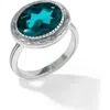 Ys Gems Oval Blue Quartz Statement Ring In Blue