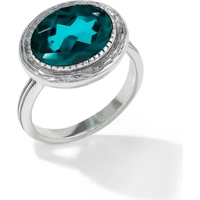 Ys Gems Oval Blue Quartz Statement Ring