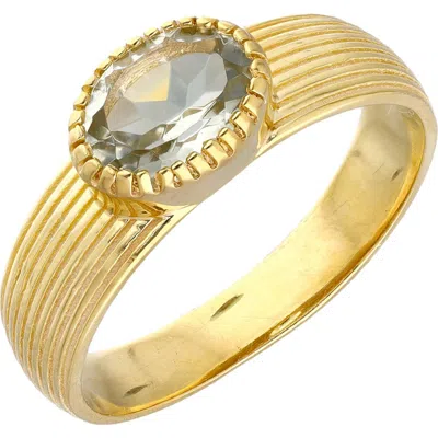 Ys Gems Oval Green Amethyst Ring