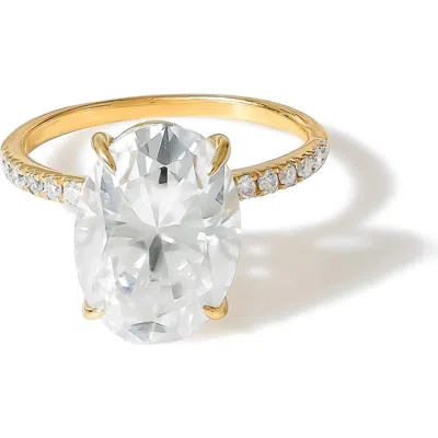 Ys Gems Oval Moissanite Gold Over Sterling Silver Ring