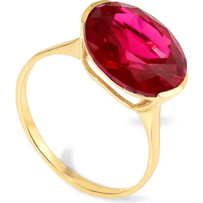 Ys Gems Oval Semiprecious Stone Solitaire Ring In Pink