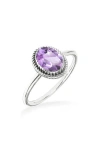 Ys Gems Oval Solitaire Ring In Metallic