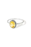 Ys Gems Oval Solitaire Ring In Yellow