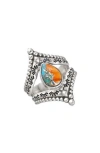 Ys Gems Oyster Copper Turquoise Beaded Ring