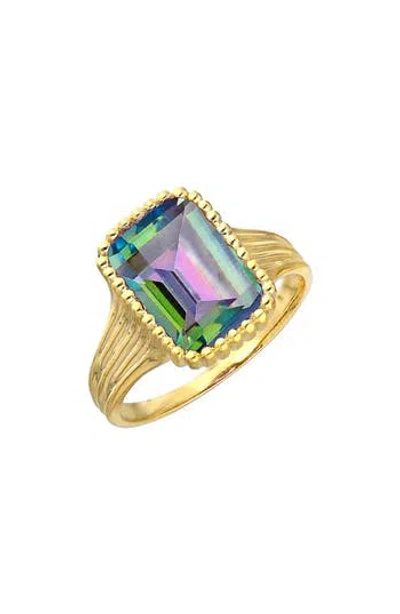 Ys Gems Peacock Rainbow Quartz Ring