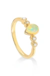 Ys Gems Pear Gemstone Ring In Gold