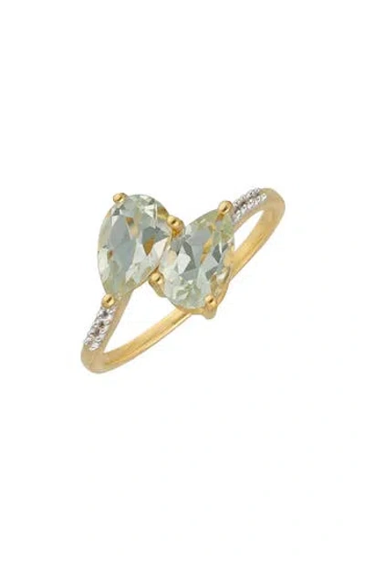 Ys Gems Pear Prasiolite Ring In Green