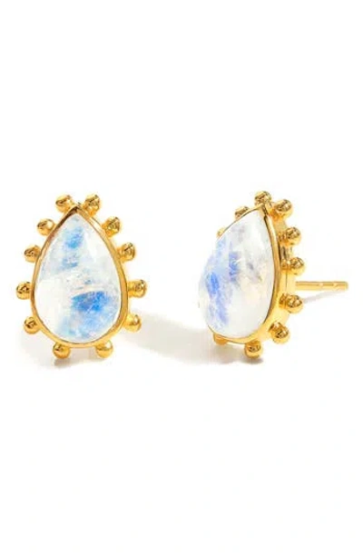 Ys Gems Pear Stud Earrings In Multi