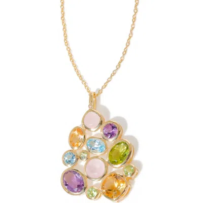 Ys Gems Pendant Necklace In Purple