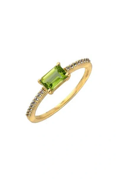 Ys Gems Peridot & White Topaz Ring In Green