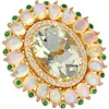 Ys Gems Prasiolite Quartz Ring