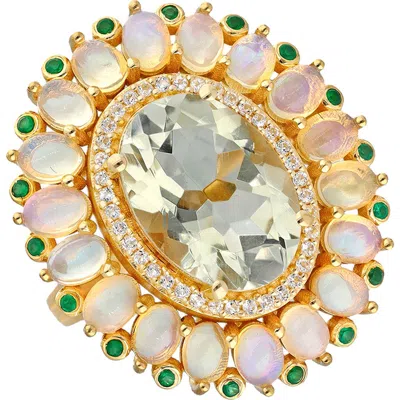 Ys Gems Prasiolite Quartz Ring