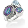 Ys Gems Quartz Cluster Statement Ring In Multi
