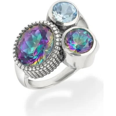 Ys Gems Quartz Cluster Statement Ring In Multi