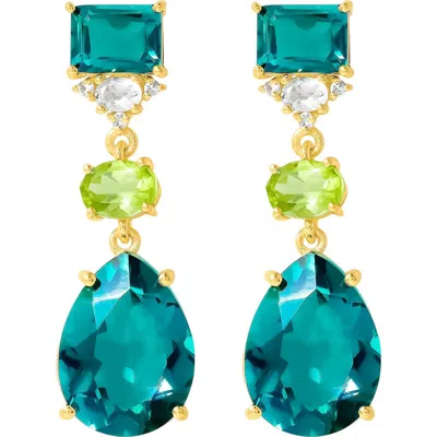Ys Gems Quartz Drop Earrings In Blue