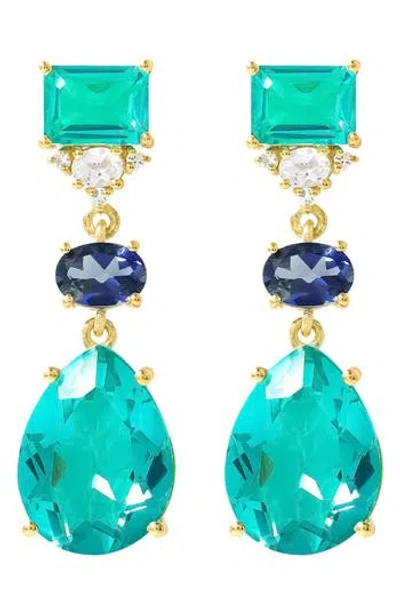 Ys Gems Quartz Drop Earrings In Pattern
