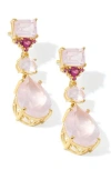 Ys Gems Quartz Drop Earrings In Purple