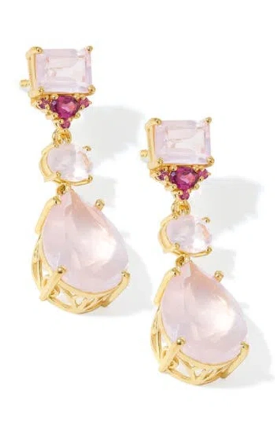 Ys Gems Quartz Drop Earrings In Purple